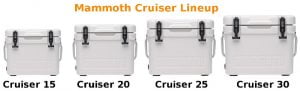 Mammoth Cruiser Coolers - Sizes