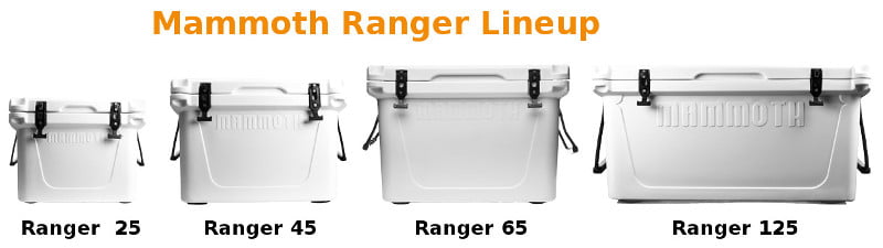 Mammoth Ranger Coolers Lineup - Sizes