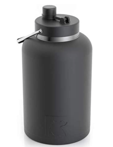 RTIC Jug with Handle, One Gallon, Black Matte, Large Double Vacuum  Insulated Water Bottle, Stainless Steel Thermos for Hot & Cold Drinks,  Sweat Proof